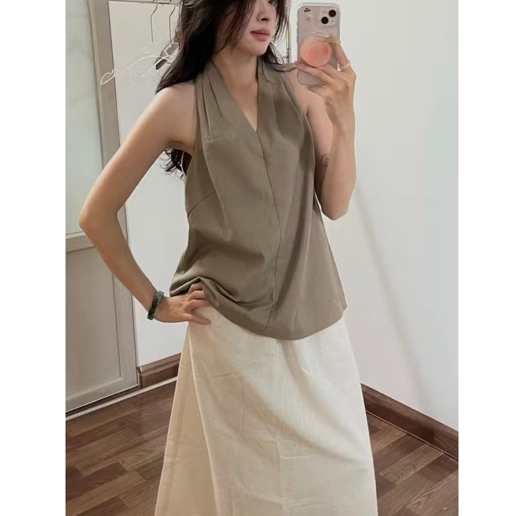 Yến Linen Wrap Top