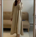PAAES Long Sleeve Linen Dress
