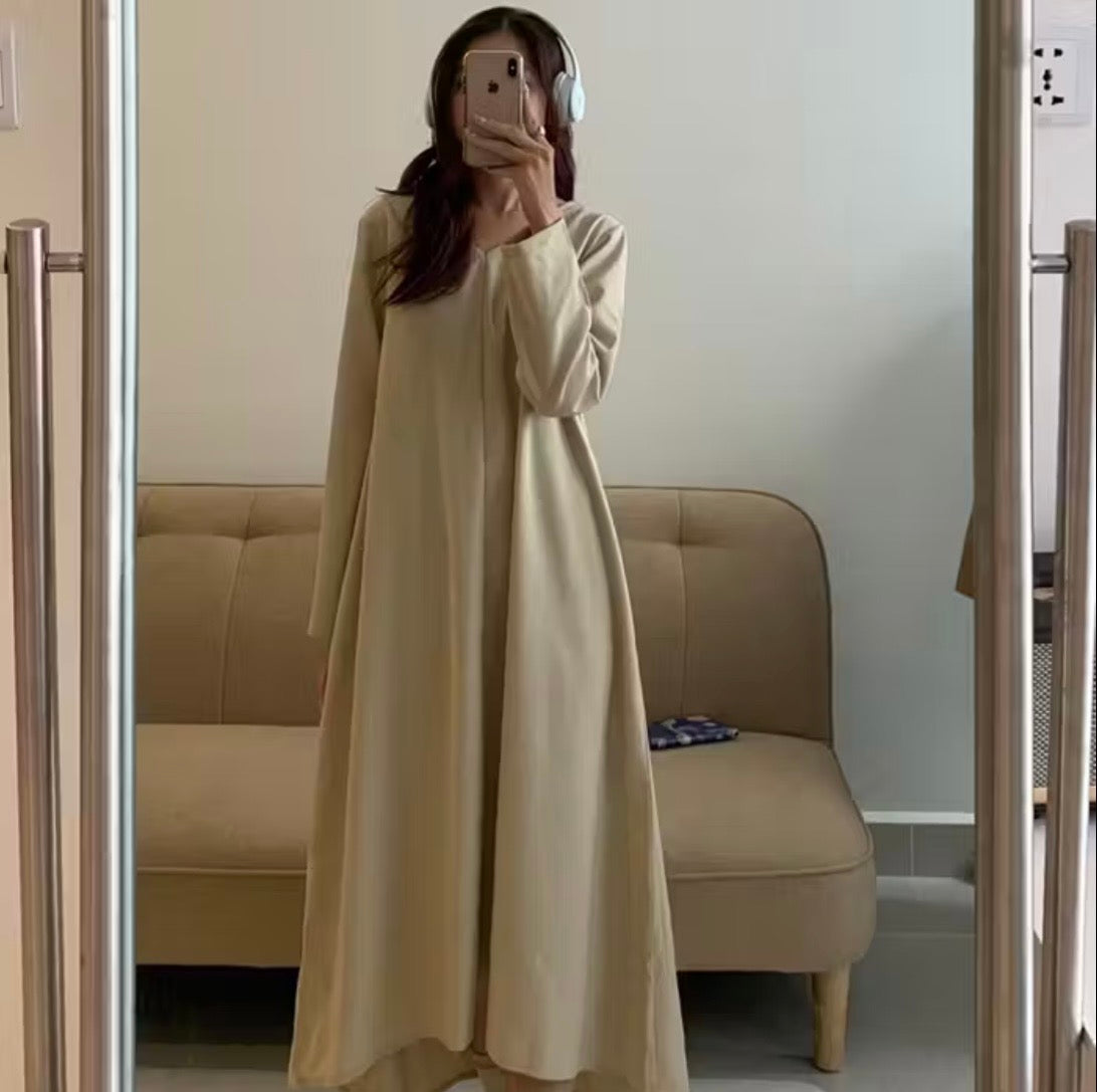 PAAES Long Sleeve Linen Dress