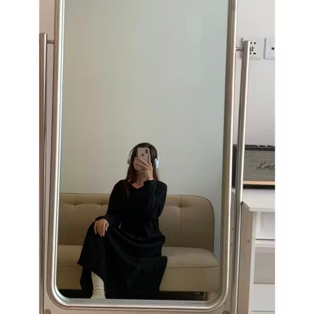 PAAES Long Sleeve Linen Dress
