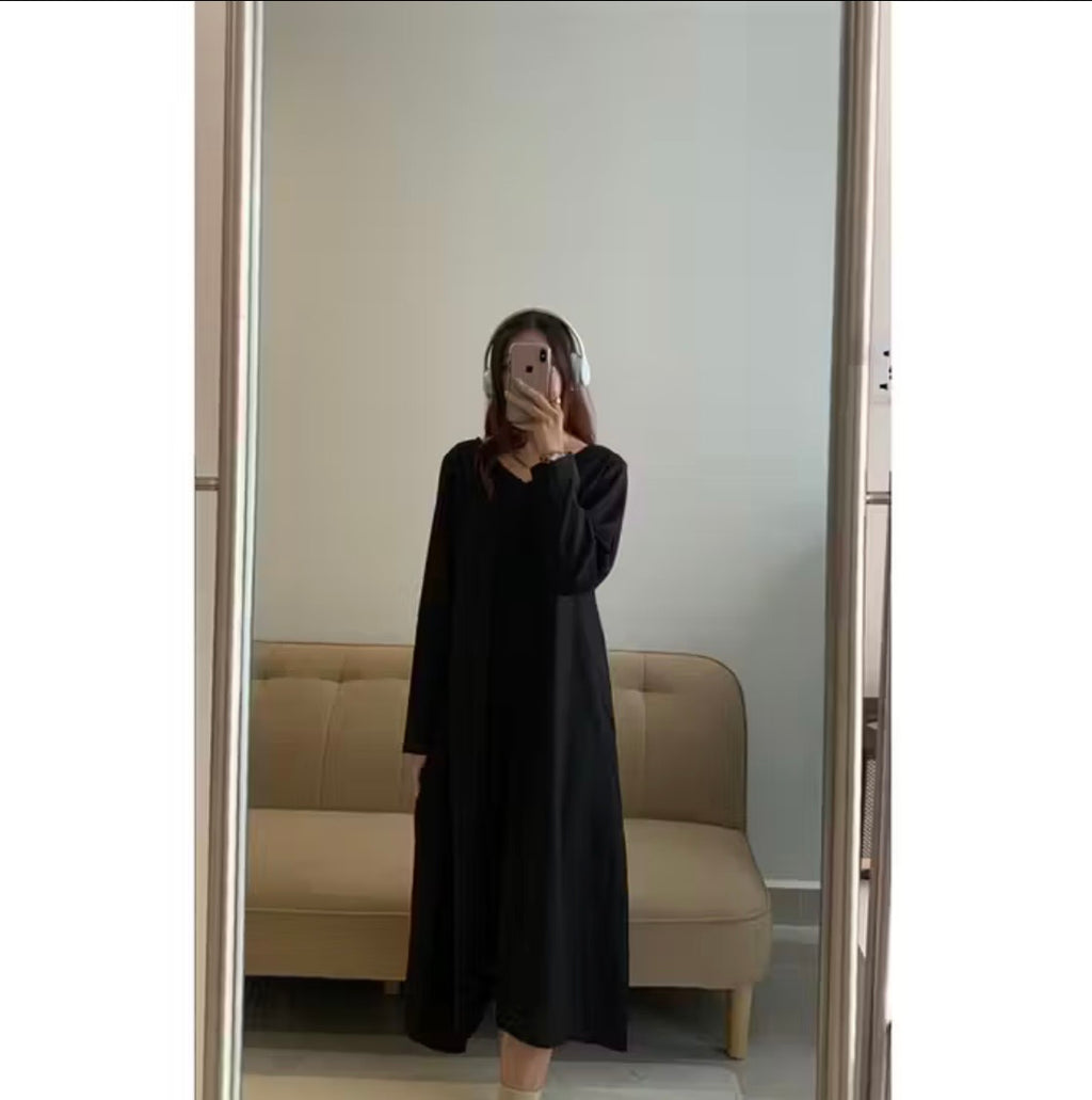 PAAES Long Sleeve Linen Dress