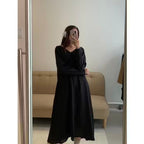 PAAES Long Sleeve Linen Dress