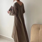 PAAES Long Sleeve Linen Dress