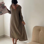 PAAES Long Sleeve Linen Dress