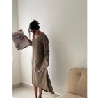 PAAES Long Sleeve Linen Dress