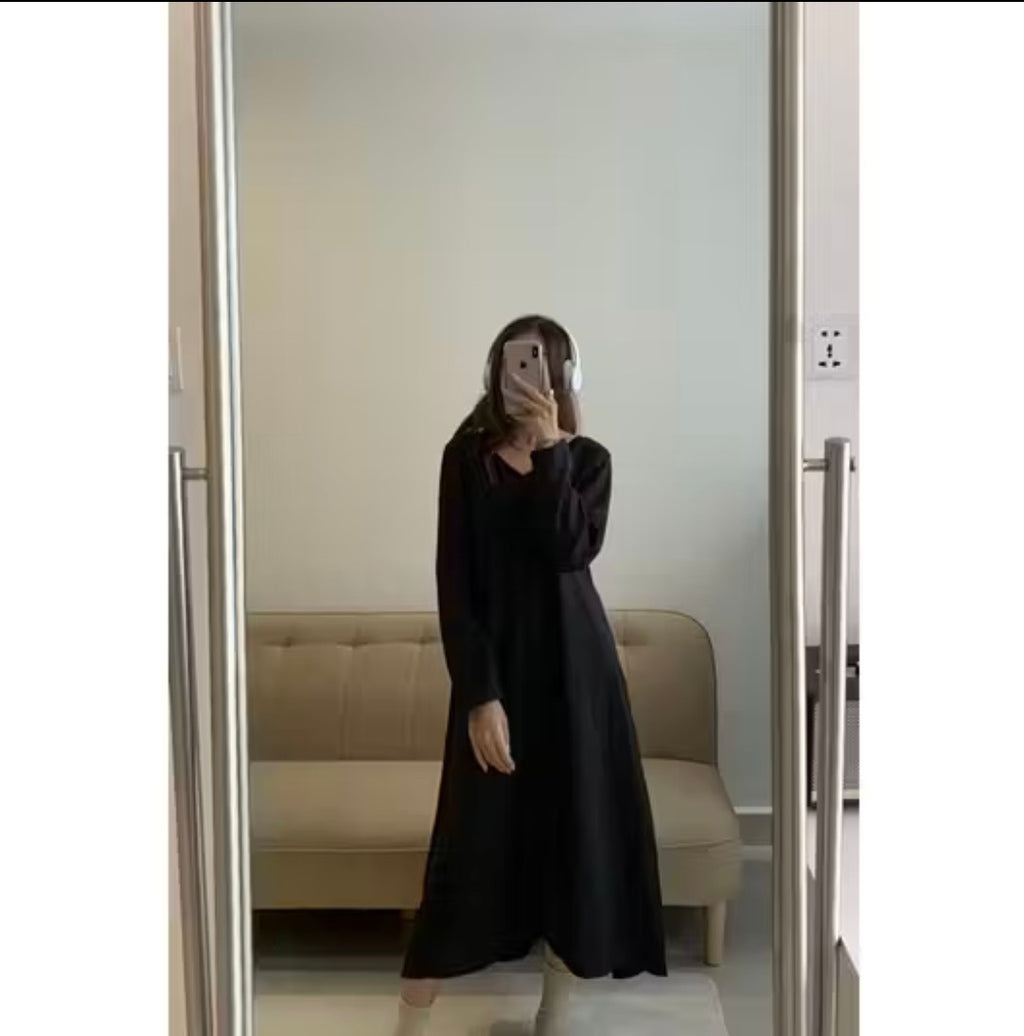 PAAES Long Sleeve Linen Dress